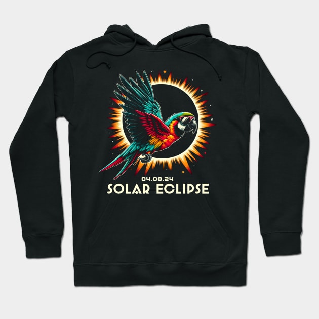Parrot Solar Eclipse Spectacle: Fashionable Tee with Tropical Birds Hoodie by GinkgoForestSpirit